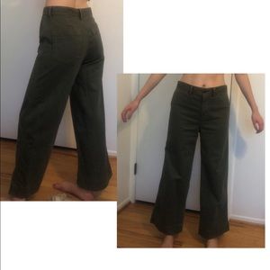 GAP wide leg army green jeans